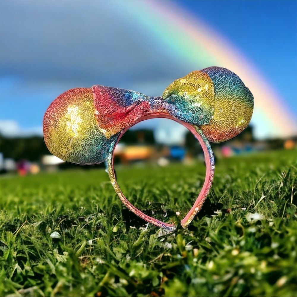 Disney Deluxe Rainbow Sequin Minnie Mouse Ears